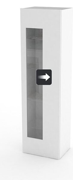 Vetrina 1 Anta 45x 34x162 cm Daiquiri Bianco Lucido