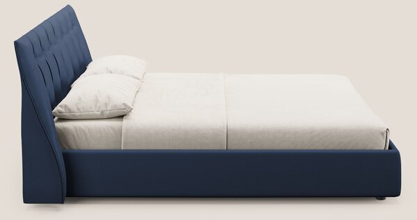 Clizia letto imbottito di design con vano contenitore in ecopelle impe