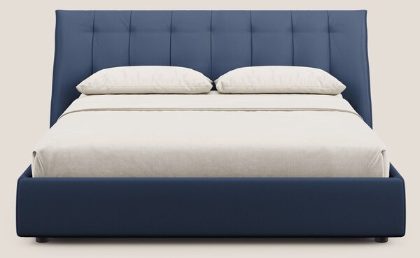 Clizia letto imbottito di design con vano contenitore in ecopelle impe