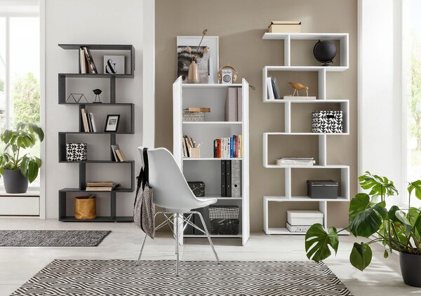 Armadio Libreria Doppia Anta 70x35x140 cm Dalia Bianco Lucido