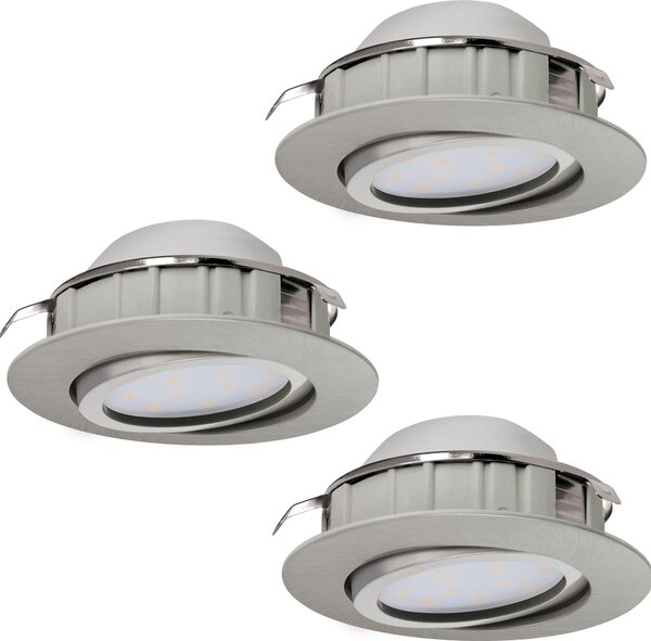 Faretto Ad Incasso Contemporaneo Pineda Policarbonato Nichel Satinato 3 Led 5,5W