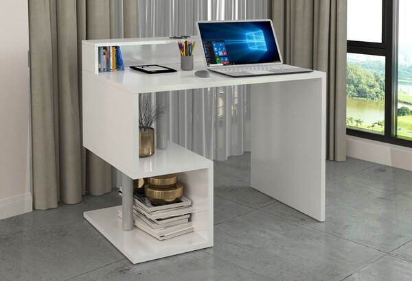 Scrivania a Giorno 100x50x92,5 cm Esse Bianco Lucido