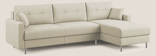 Megan divano letto angolare in microfibra smacchiabile T11 panna