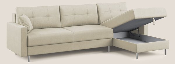 Megan divano letto angolare in microfibra smacchiabile T11 panna