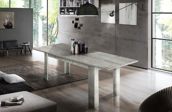 Tavolo Allungabile 160/210x90x75 cm Jesi Cemento/Bianco