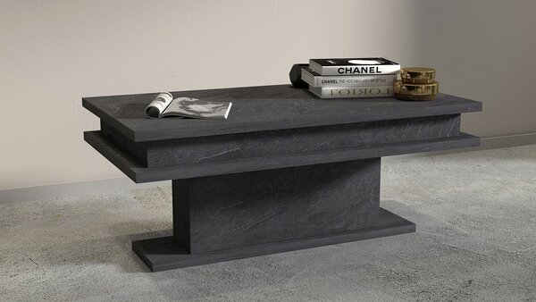 Tavolino Soggiorno 100x55x42 cm Little Big Report Grigio