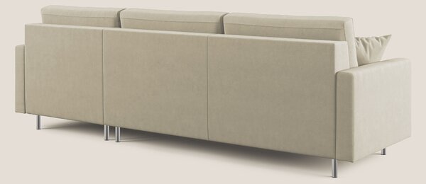 Megan divano letto angolare in microfibra smacchiabile T11 panna
