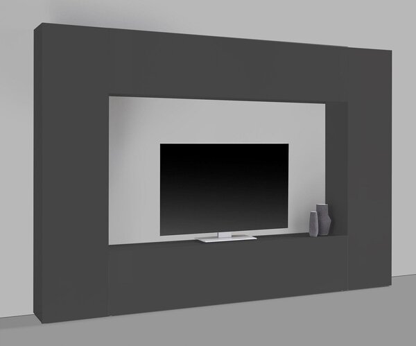 Parete Attrezzata Soggiorno 260x30x180 cm Maruska n°2 Grigio Antracite Opaco
