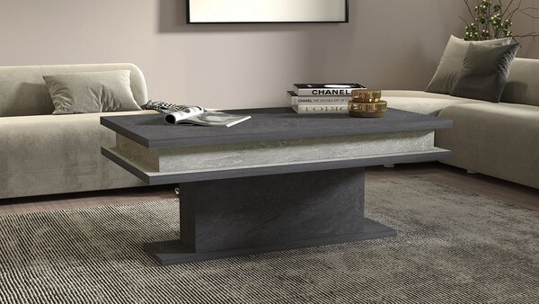 Tavolino Soggiorno 100x55x42 cm Little Big con LED Report Grigio