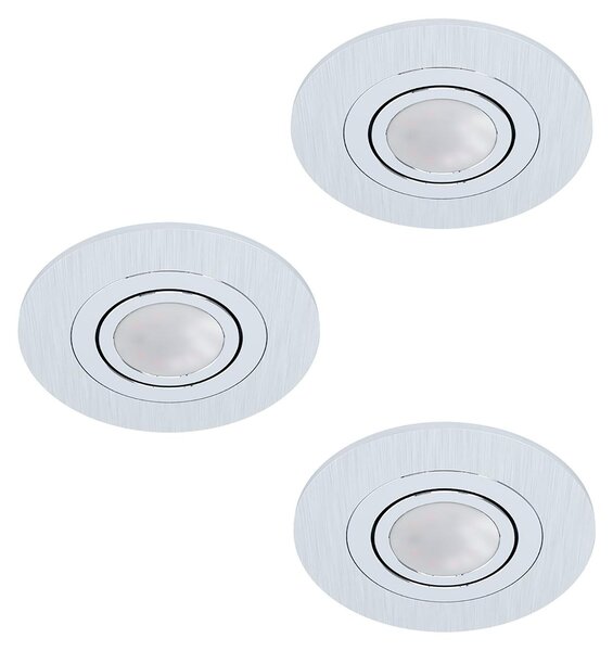 Faretto Ad Incasso Contemporaneo Areitio Alluminio Spazzolato 3 Gu10 4,6W