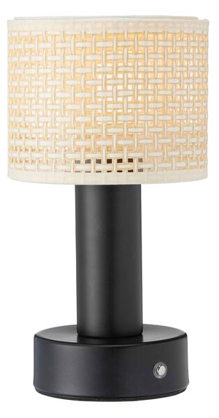 PR Home Tiara lampada da tavolo ricaricabile, CCT, rattan/nero