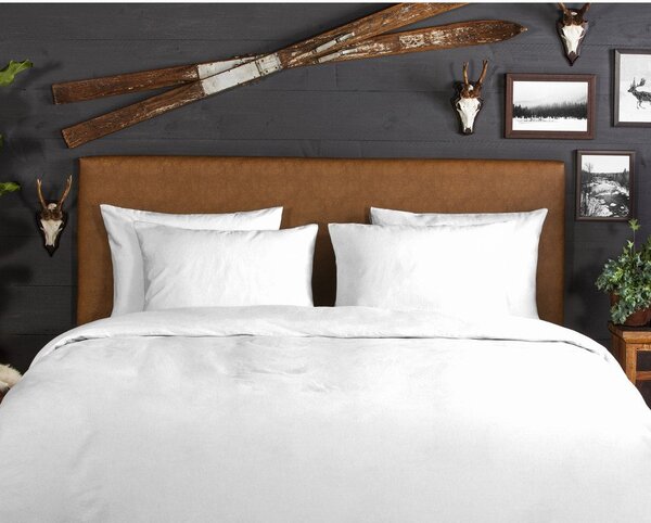 Set copripiumino e federa bianco in flanella per letto singolo 140x200 cm Uni – Good Morning