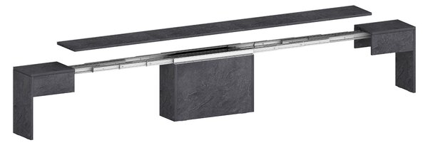 Panca Allungabile 66/290x25x45 cm Pratika Singola A Grigio Ardesia