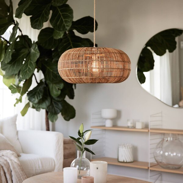 PR Home Lampada a sospensione Zuri, dimmerabile, Legno chiaro, Soggiorno / Sala da pranzo, Lampada a sospensione