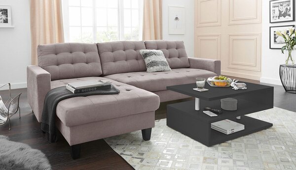 Tavolino a S con Ripiani a Giorno 90x41,5x55 cm Zeta Grigio Antracite
