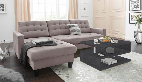 Tavolino a S con Ripiani a Giorno 90x41,5x55 cm Zeta Report Grigio