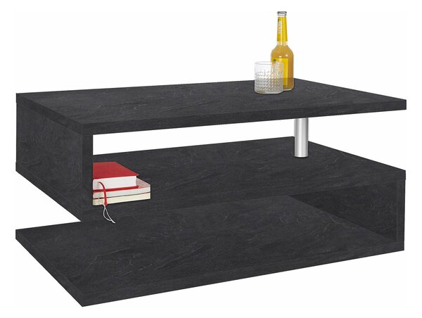 Tavolino a S con Ripiani a Giorno 90x41,5x55 cm Zeta Report Grigio