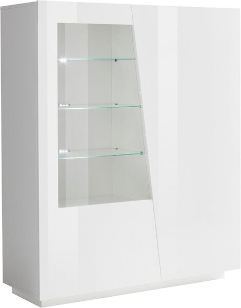 Vetrina 2 Ante 120x43x146 cn Vega Bianco Lucido