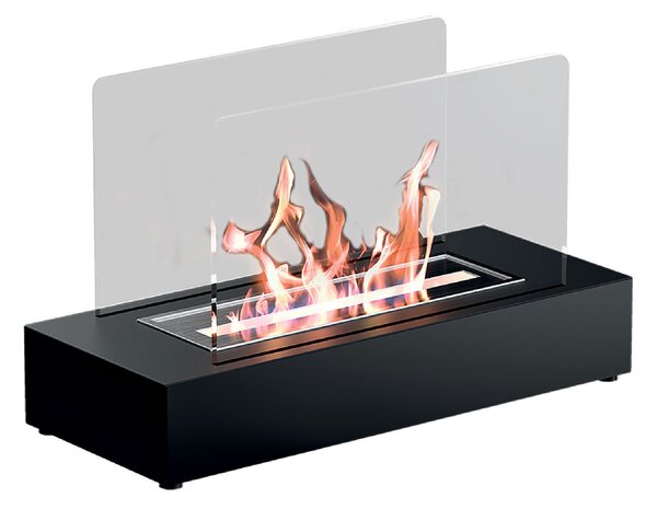 Camino a Bioetanolo da Tavolo 40x16,5x24 cm 1500W 1L Cremona Nero