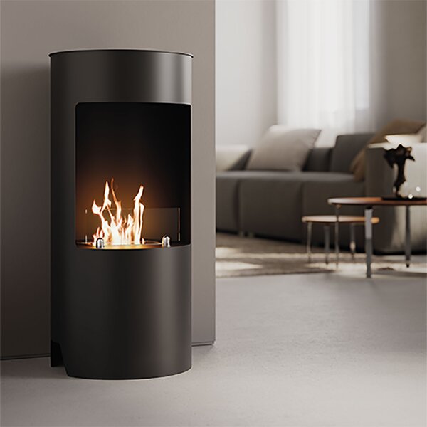 Camino a Bioetanolo da Pavimento Ø45x95 cm 2500W 1,2L Cortina Nero