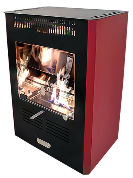 Stufa a Bioetanolo da Interno Ruby 45x31x61 cm 3000W 2L Fiamma Statica Bordeaux