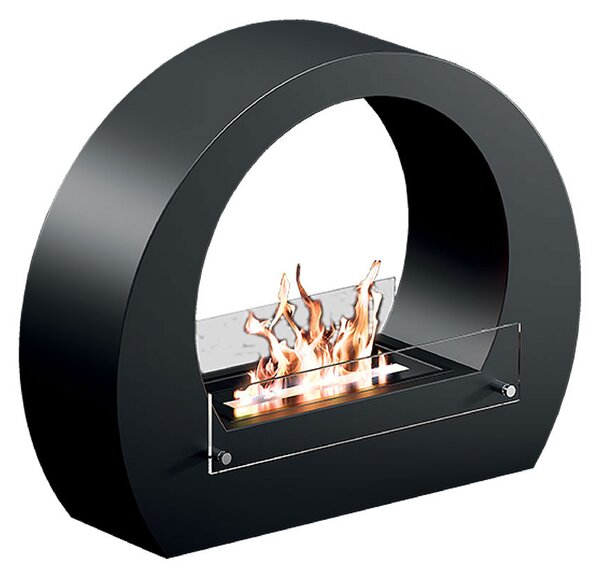 Camino a Bioetanolo da Pavimento 64x23x52 cm 2000W 1,5L Bologna Nero