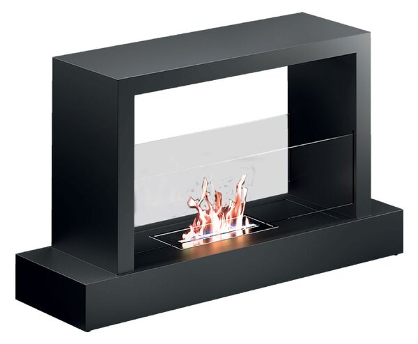 Camino a Bioetanolo da Pavimento 100x30x62,5 cm 2500W 1,5L Roma Nero