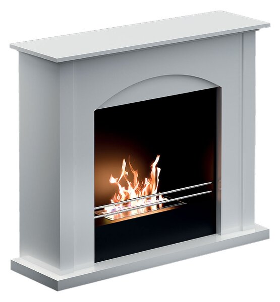 Camino a Bioetanolo da Pavimento 100x30x88 cm 2500W 1,9L Firenze Bianco