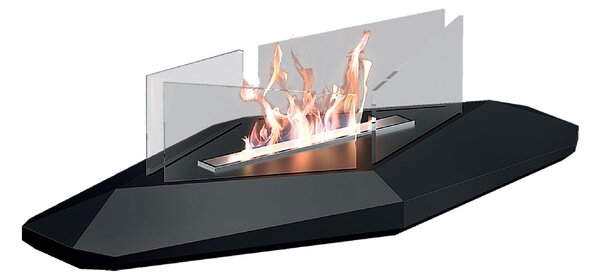 Camino a Bioetanolo da Tavolo 59,8x30,4x18 cm 1500W 0,4L Boston Nero