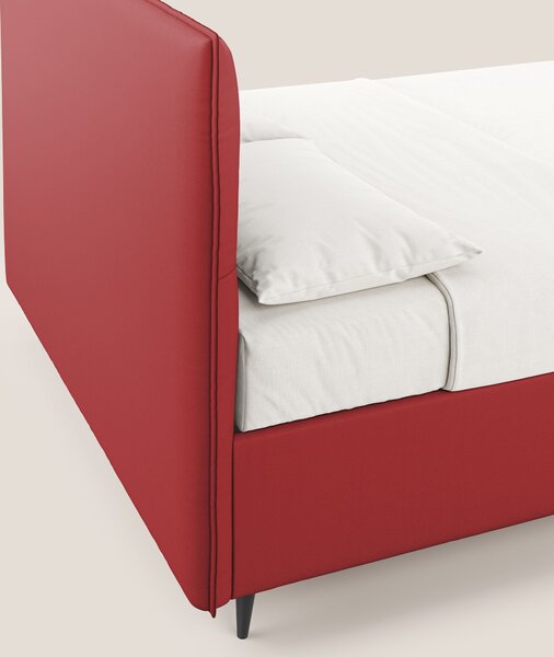 Greta letto contenitore dimensioni SLIM con testata trapuntata in ecop
