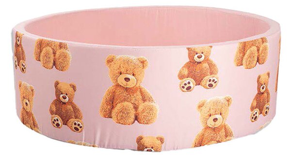 Piscina per Palline per Bambini Ø83x30 cm in Cotone Teddy Rosa
