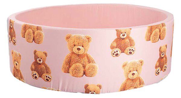 Piscina per Palline per Bambini Ø83x30 cm in Cotone Teddy Rosa