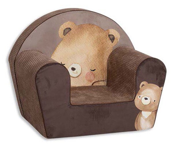 Poltroncina per Bambini 42x31x50 cm in Velluto e Cotone Teddy Marrone
