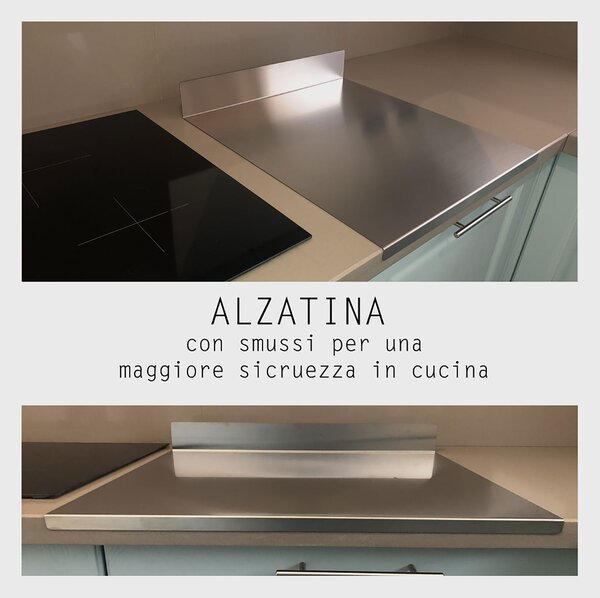 Tagliere Spianatoia per Alimenti Professionale con Alzatina 100x50 AISI 304