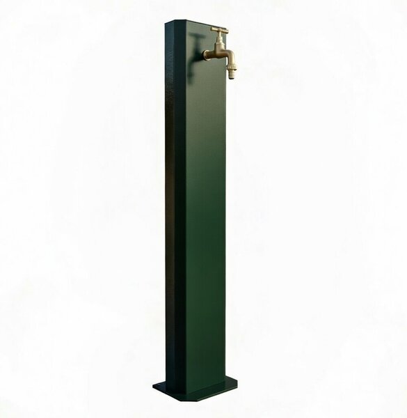 Fontana da Giardino Design a Colonna Ovale Rubinetto in Ottone Senza Base Verde