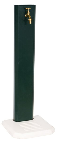 Fontana da Giardino Design a Colonna Ovale Rubinetto in Ottone con Base in Cemento Verde