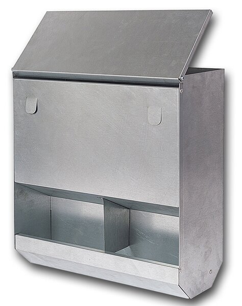 Mangiatoia per Galline 35x15x40 cm Capienza 8kg in Acciaio Zincato