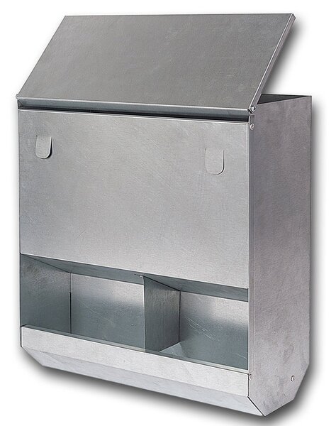 Mangiatoia per Galline 35x15x40 cm Capienza 8kg in Acciaio Zincato