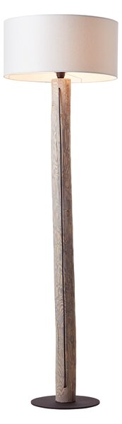 Lampada da terra Jimena grigio, in legno, con paralume in tessuto, H 164  cm, BRILLIANT