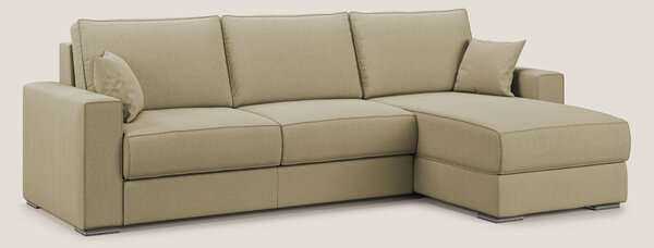 Dream Divano letto angolare in tessuto smacchiabile T05 cammello