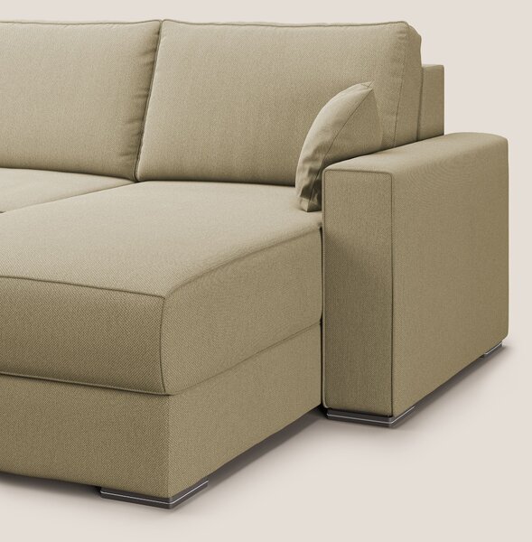 Dream Divano letto angolare in tessuto smacchiabile T05 cammello
