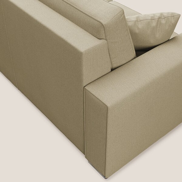 Dream Divano letto angolare in tessuto smacchiabile T05 cammello