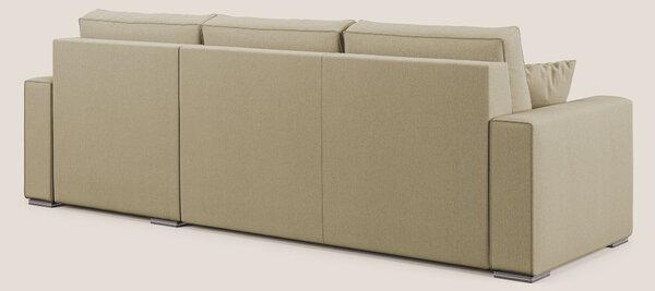 Dream Divano letto angolare in tessuto smacchiabile T05 cammello