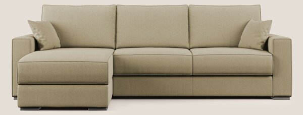 Dream Divano letto angolare in tessuto smacchiabile T05 cammello
