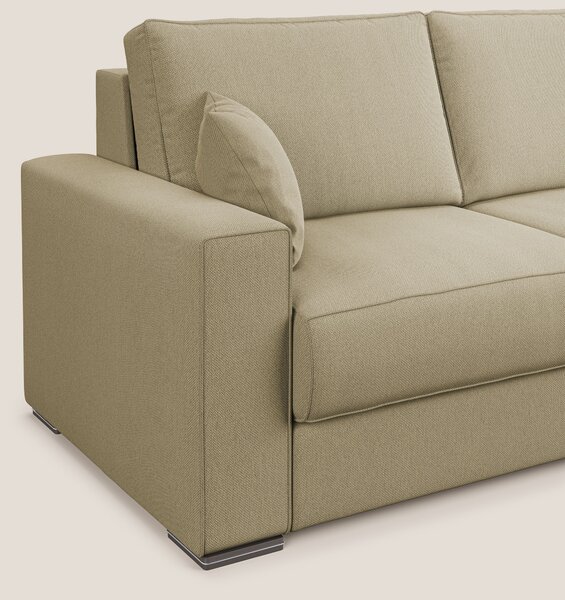 Dream Divano letto angolare in tessuto smacchiabile T05 cammello