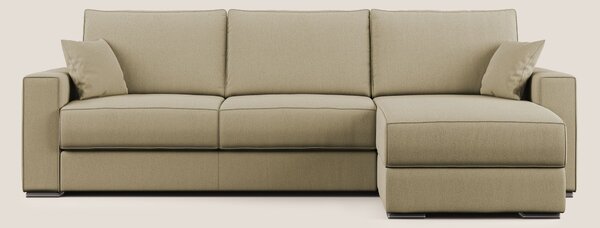 Dream Divano letto angolare in tessuto smacchiabile T05 cammello