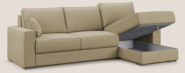 Dream Divano letto angolare in tessuto smacchiabile T05 cammello