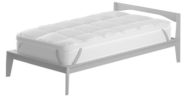 Topper One Singolo Imbottitura Effetto Piuma con Elastici in Cotone Bianco Varie Misure