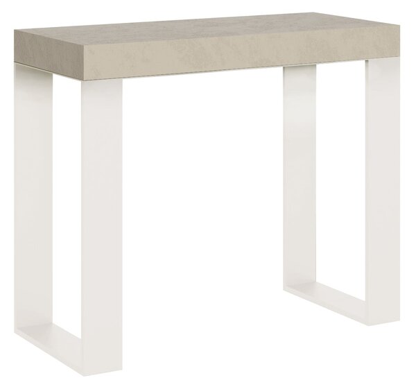 Consolle Allungabile 90-196x40x77 cm Tecno Small Cashmere Telaio Bianco
