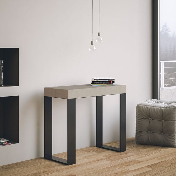 Consolle Allungabile 90-196x40x77 cm Tecno Small Cashmere Telaio Antracite